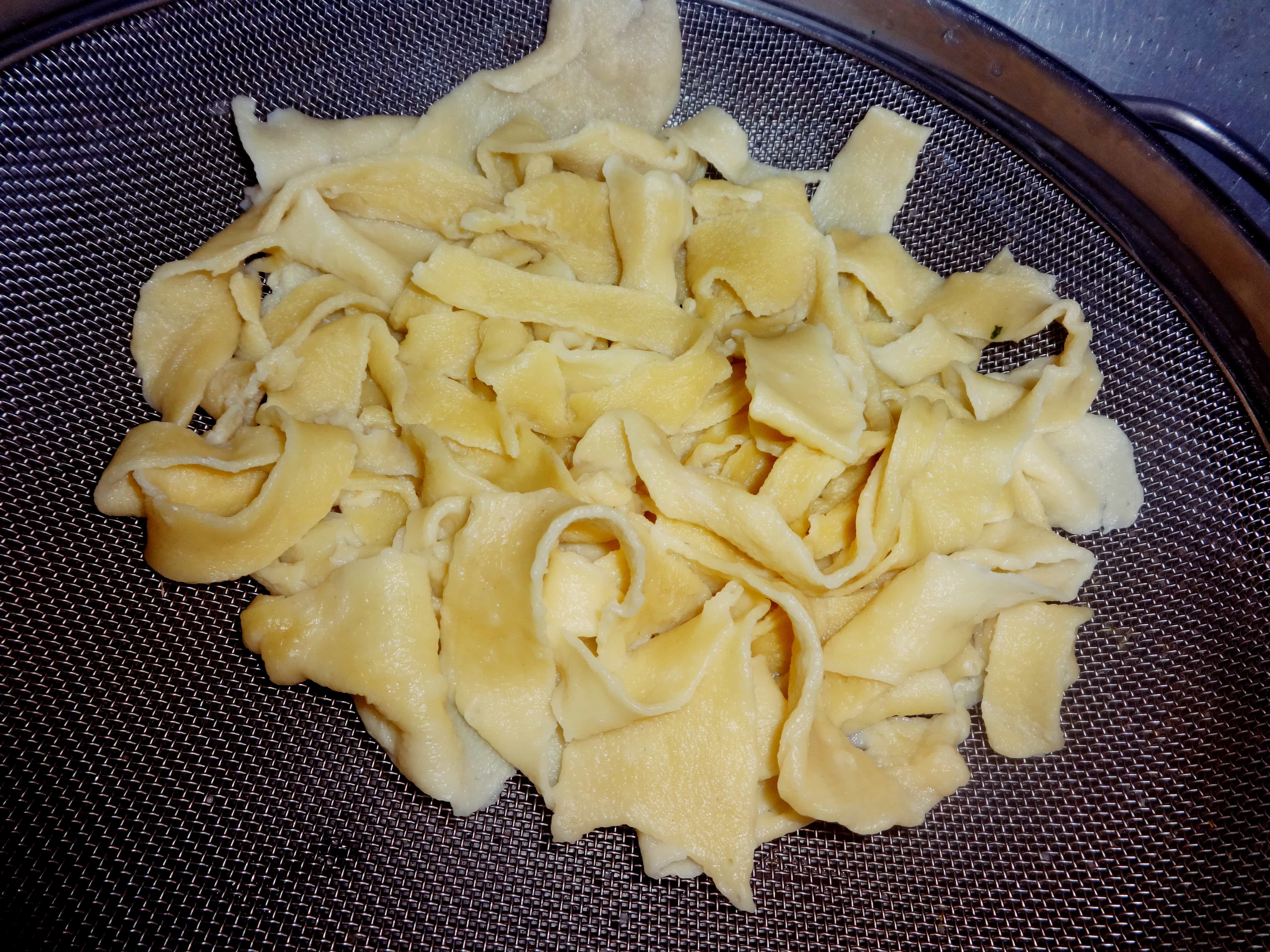 Homemade Fettuccine pasta from scratch with Bechamel sauce