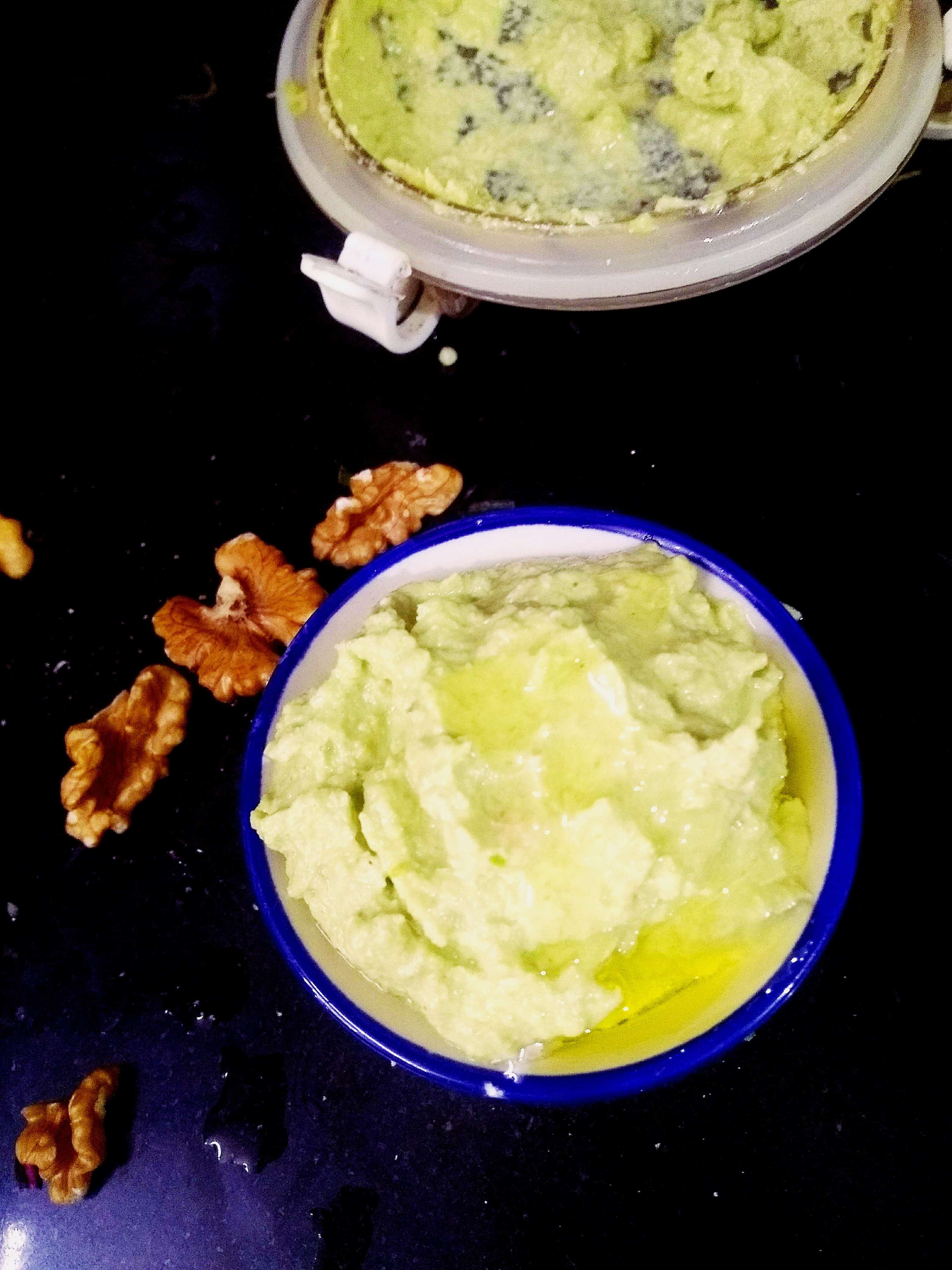 Green garlic and walnut pesto