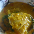 Dal Phool Curry(Handmade flat flower shaped pasta in lentil curry)