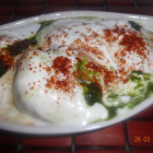 Ice-Creamy Dahi vada (Lentil fritters in rich yoghurt and ice-cream sauce)