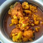 Bengali fish curry with cauliflower