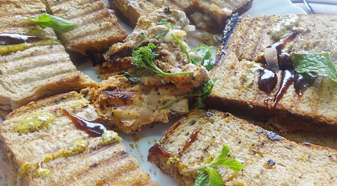 Grilled chicken mustard sandwich