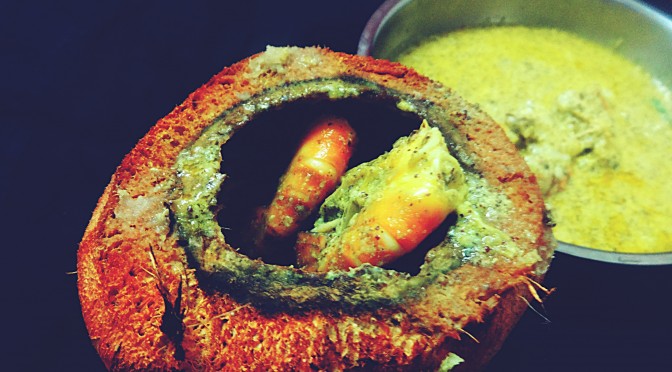 Daab chingri bengali recipe(prawns cooked in green coconut shell)