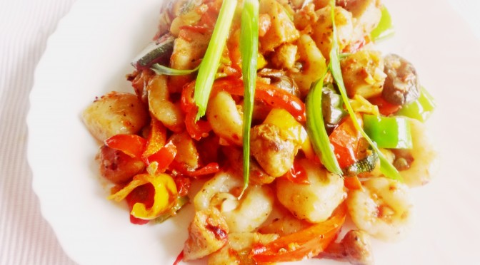Orecchiette with eggplant and peppers