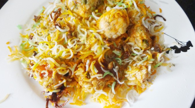 Moti Biriyani/Biryani(rice and meat ball casserole)