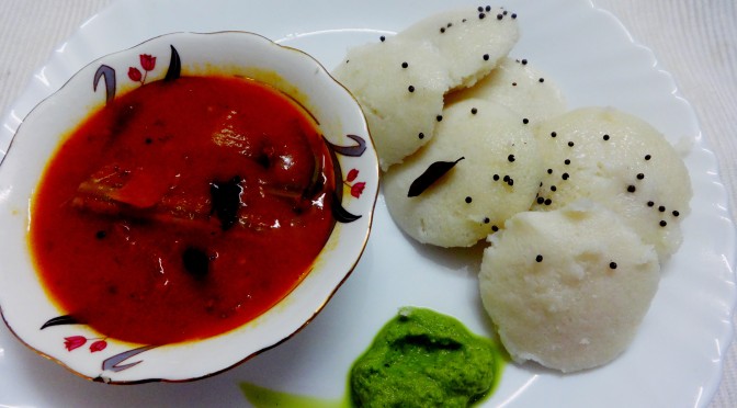 Idli sambar chutney