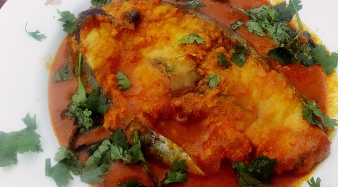 Ambat tikhat surmai(spicy tangy fish curry)