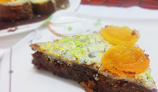 Apricot chocolate whole wheat cake