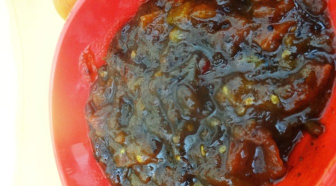 Tomato chutney (Dessert with Caramalized Tomato and Dates)