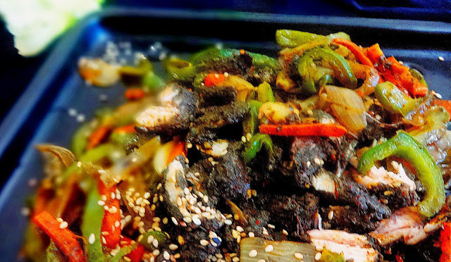 Black sesame chicken fry