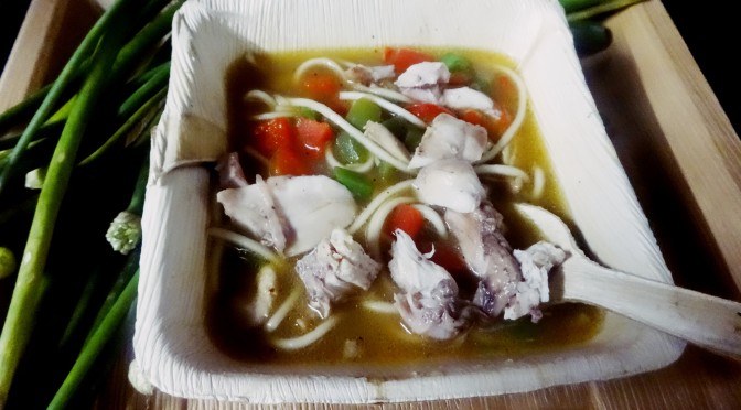 Thukpa(Tibetan noodles soup with chicken and vegetables)
