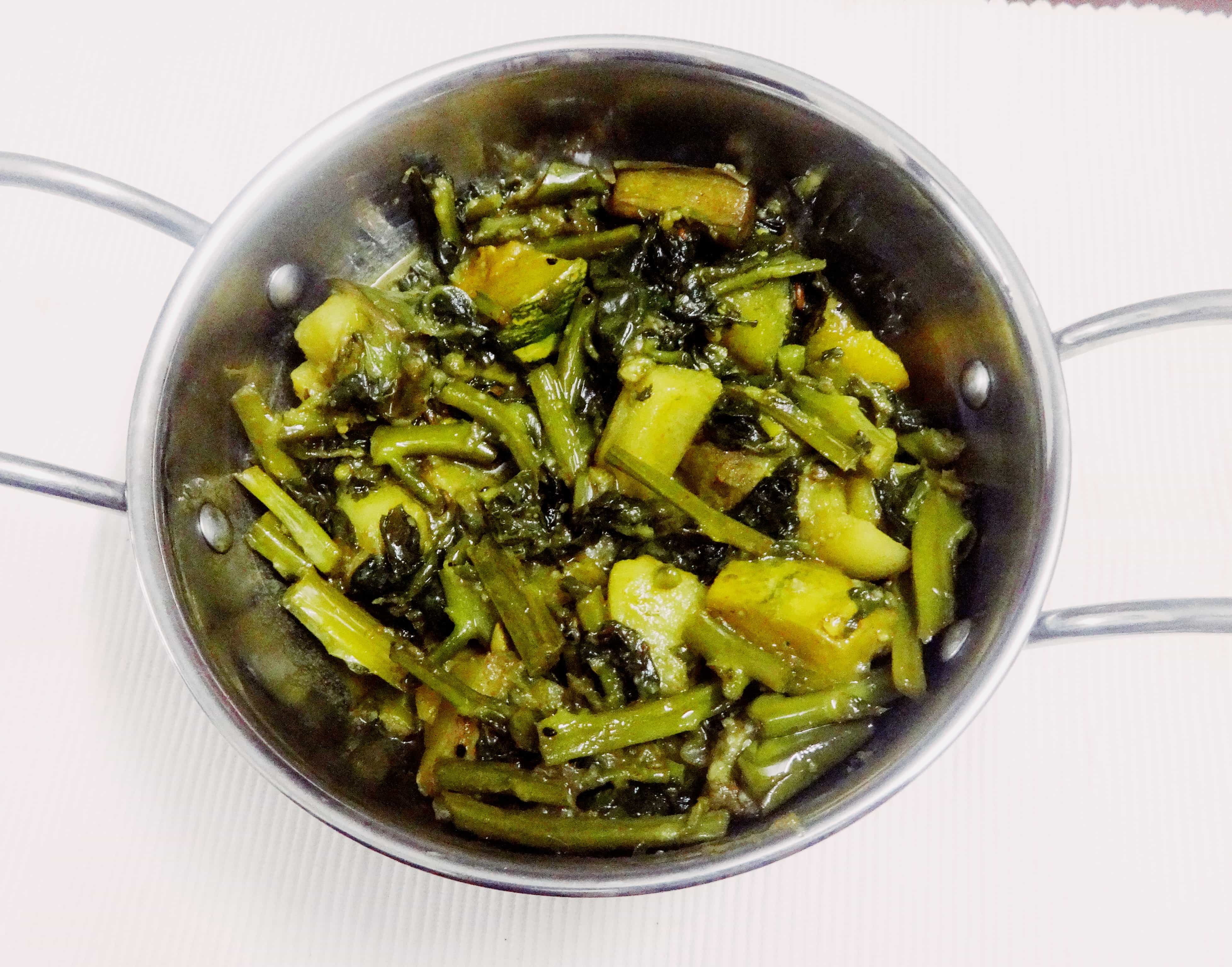 malabar spinach recipe |Pui shaker chorchori – Indrani’s recipes