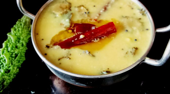 Tita diye dal (Lentils with bitter gourd)