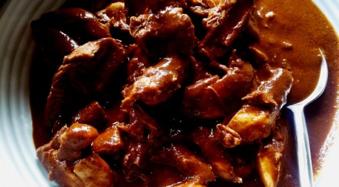 Chicken in mole sauce homemade from scratch