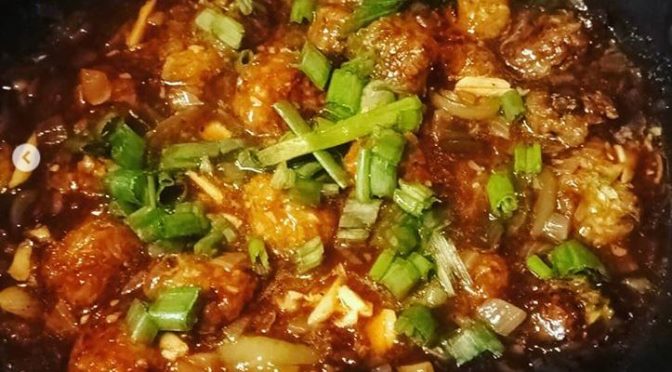 Vegetable manchurian gravy with Lee Kum Kee light soy sauce