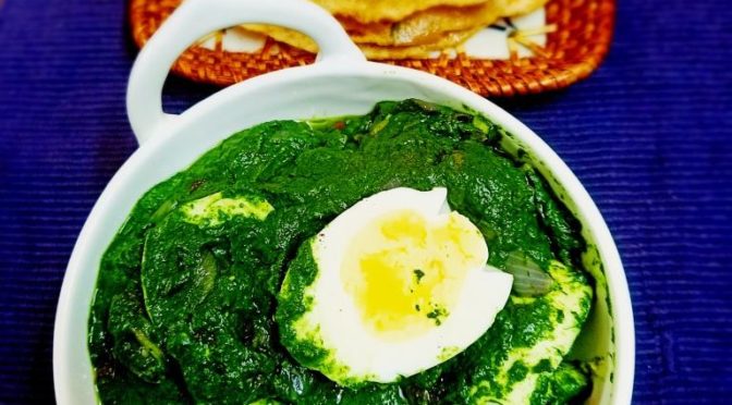 Spinach egg curry | Palak egg curry