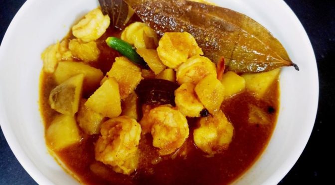 Kohlrabi with prawns| ol kopi chingri recipe