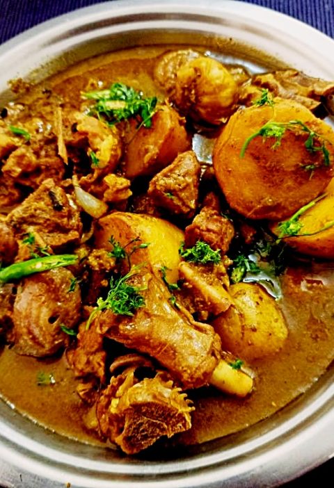 Coriander mutton curry