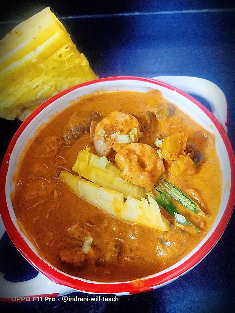 Udang masak lemak with nenas |pineapple prawn curry recipe – Indrani’s ...